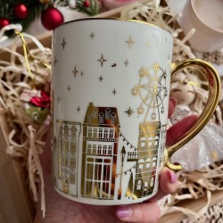 Świąteczny Zestaw Prezentowy - Kubek Aniołek - złoty